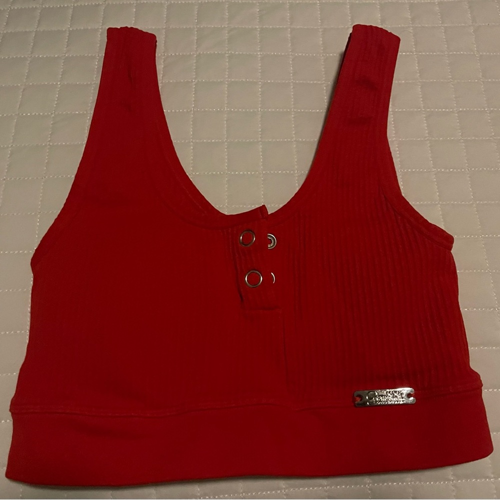 Bombshell Sportswear Pop Seamless Leggings and Sports Bra in Fire Red